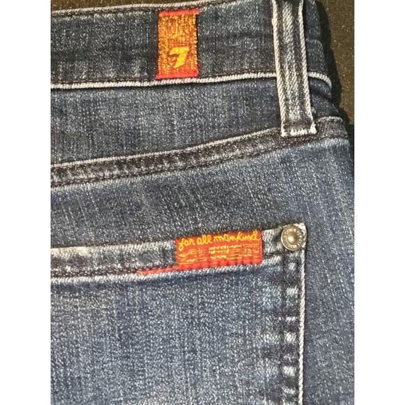 7 For All Mankind The Skinny Crop and Roll Blue Jeans Size 26 EUC - Picture 14 of 14